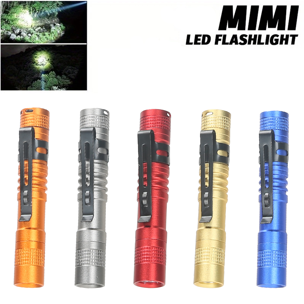 Outdoor Lighting House - ไฟฉาย LED แบบพกพาขนาดเล็กพร้อมคลิปหนีบ ความสว่างสูงพิเศษ ความสว่างสูง ไฟฉายพกพาสำหรับตั้งแคมป์กลางแจ้งฉุกเฉิน