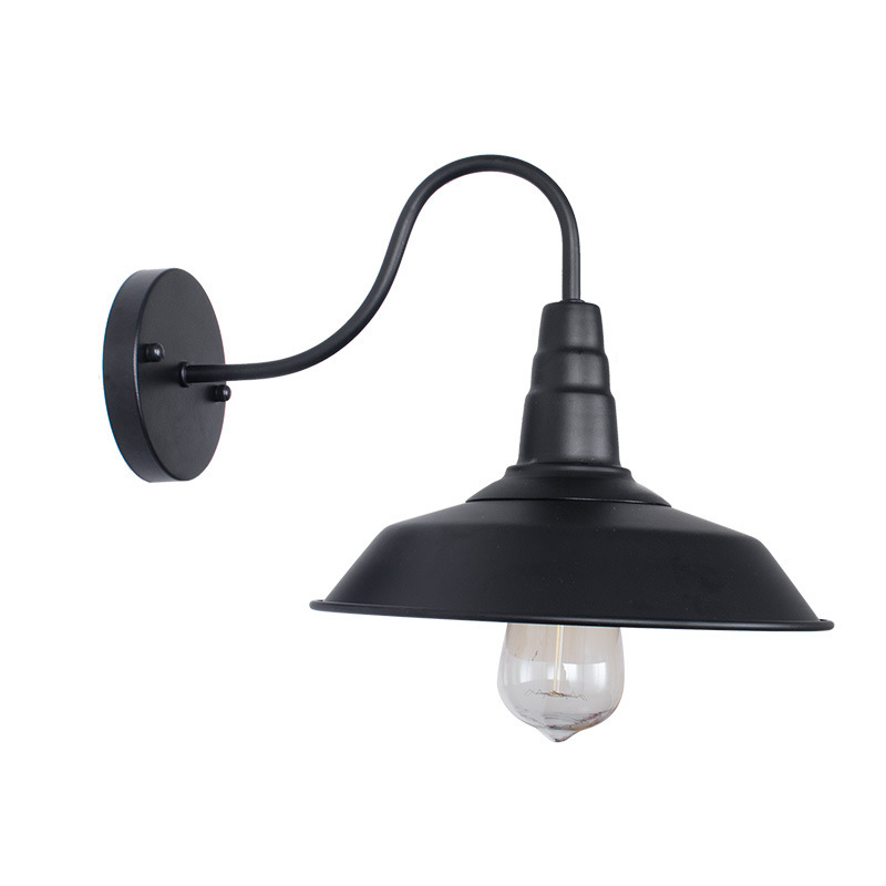 Outdoor Lighting Warehouse - โคมไฟติดผนังสไตล์ลอฟท์เรโทรอุตสาหกรรม สำหรับภายนอกอาคาร เหล็กดัด สำหรับทางเดิน โกดัง ระเบียง