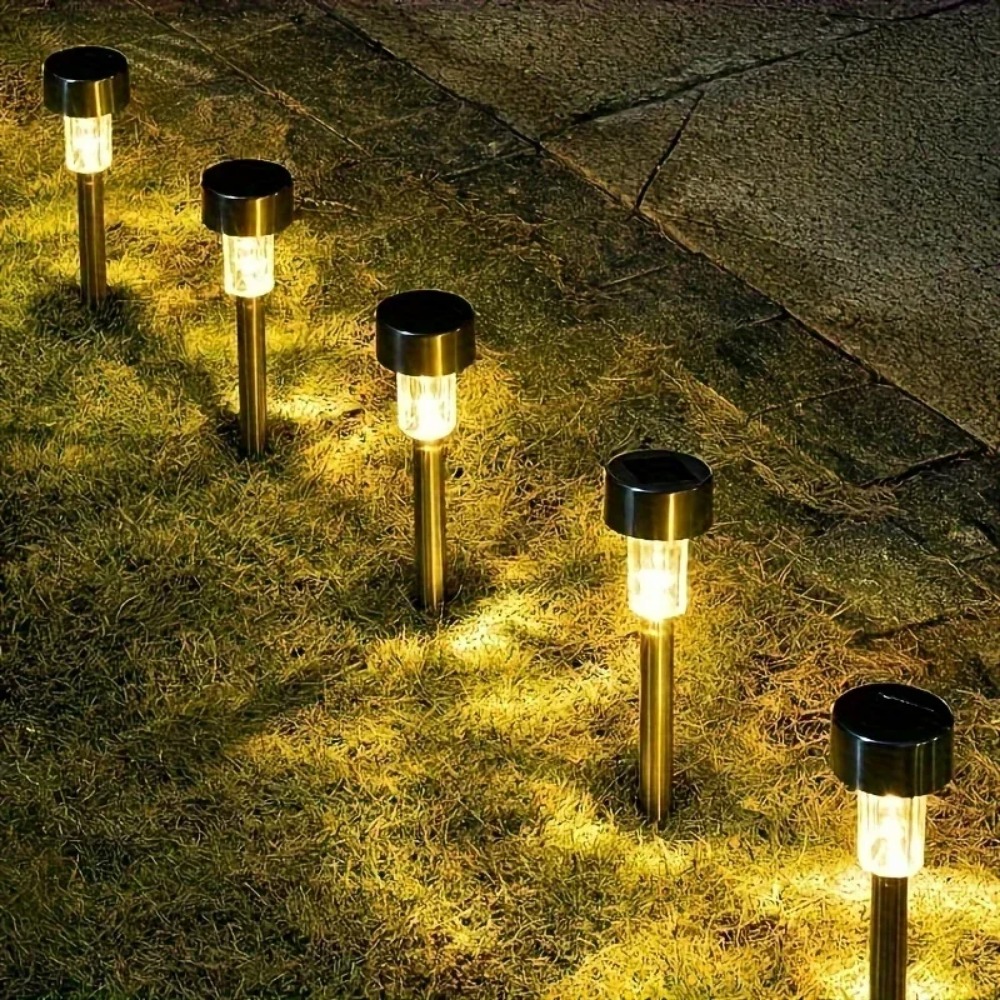 Outdoor Lighting On Fence - ไฟโซลาร์เซลล์ 10 ชิ้น สำหรับตกแต่งสวนกลางแจ้ง ไฟ LED