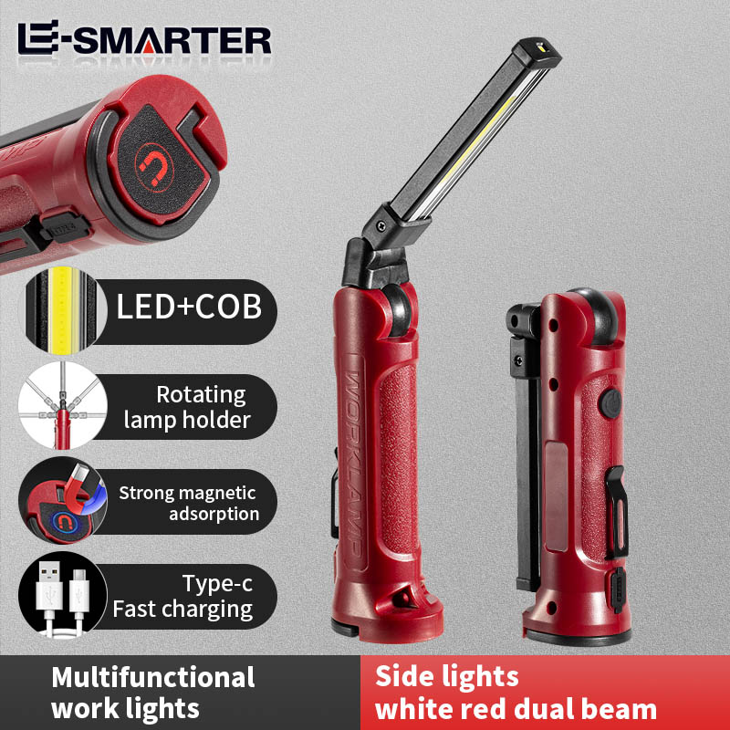 Outdoor Lighting House - COB LED ไฟทำงานแบบชาร์จไฟได้พับไฟฉายกลางแจ้งแคมป์ปิ้งซ่อมรถยนต์โคมไฟแบบพกพาพร้อมตะขอแขวนแม่เหล็ก