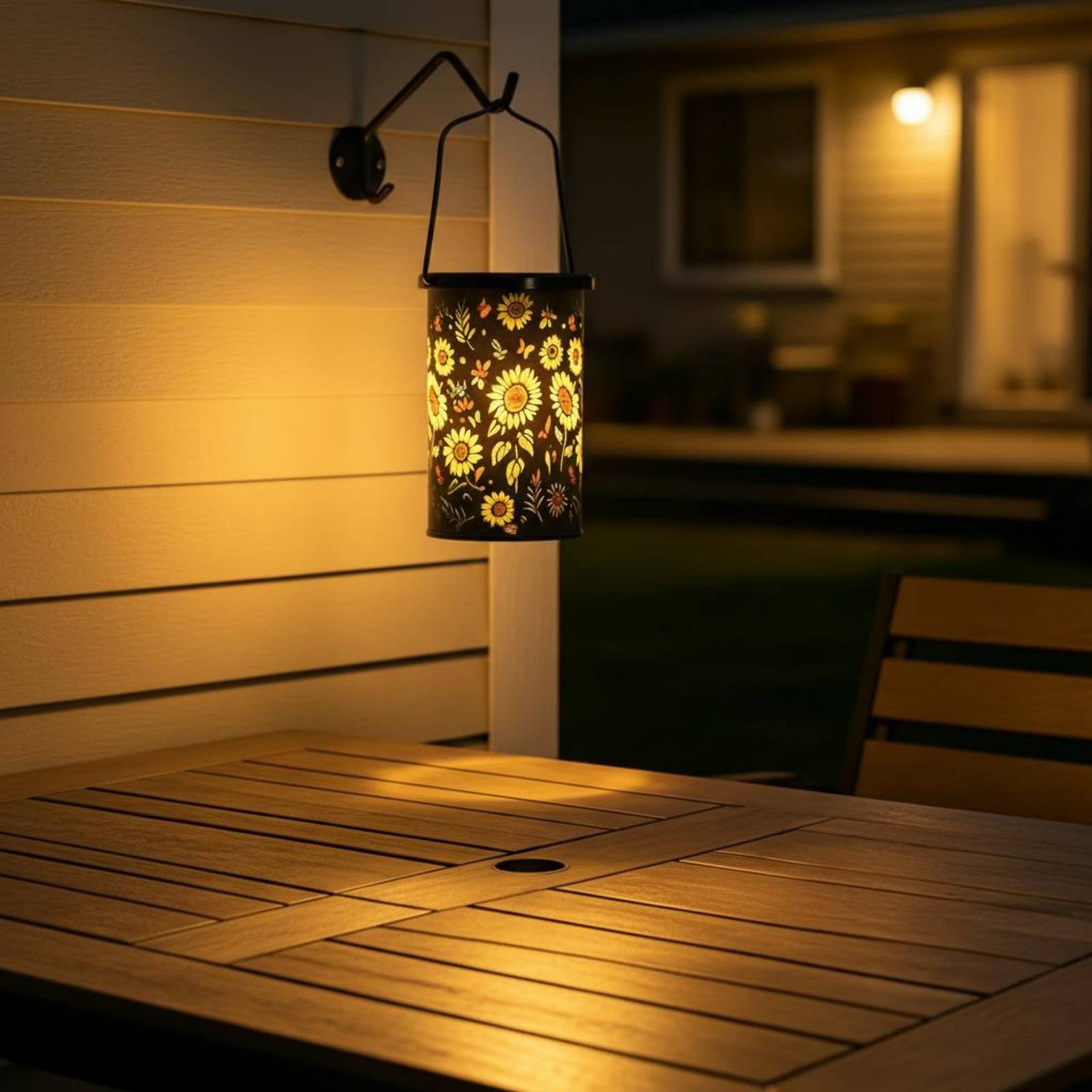 Outdoor Lighting And Landscape - โคมไฟลายดอกไม้ ดีไซน์วินเทจ โคมไฟพลังงานแสงอาทิตย์แบบแขวน โคมไฟพลังงานแสงอาทิตย์แบบแกะสลัก ไฟ LED