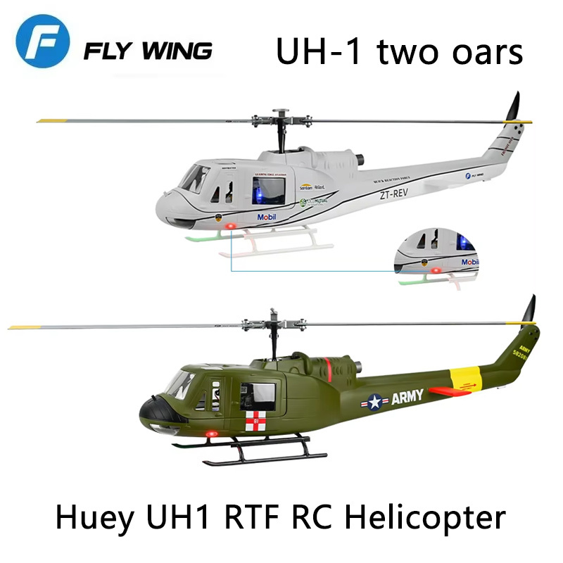 Outdoor Lighting Cable Uk - เฮลิคอปเตอร์บังคับวิทยุ FLYWING UH1 พร้อมไฟ LED ระบบควบคุมการบิน