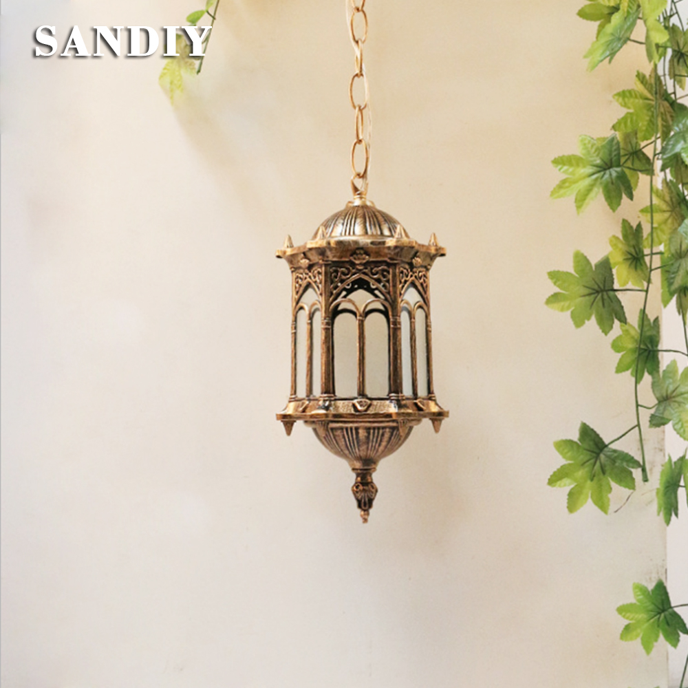 Outdoor Lighting Restaurant - SANDIY โคมไฟจี้กลางแจ้ง Retro Hang Light Vintage