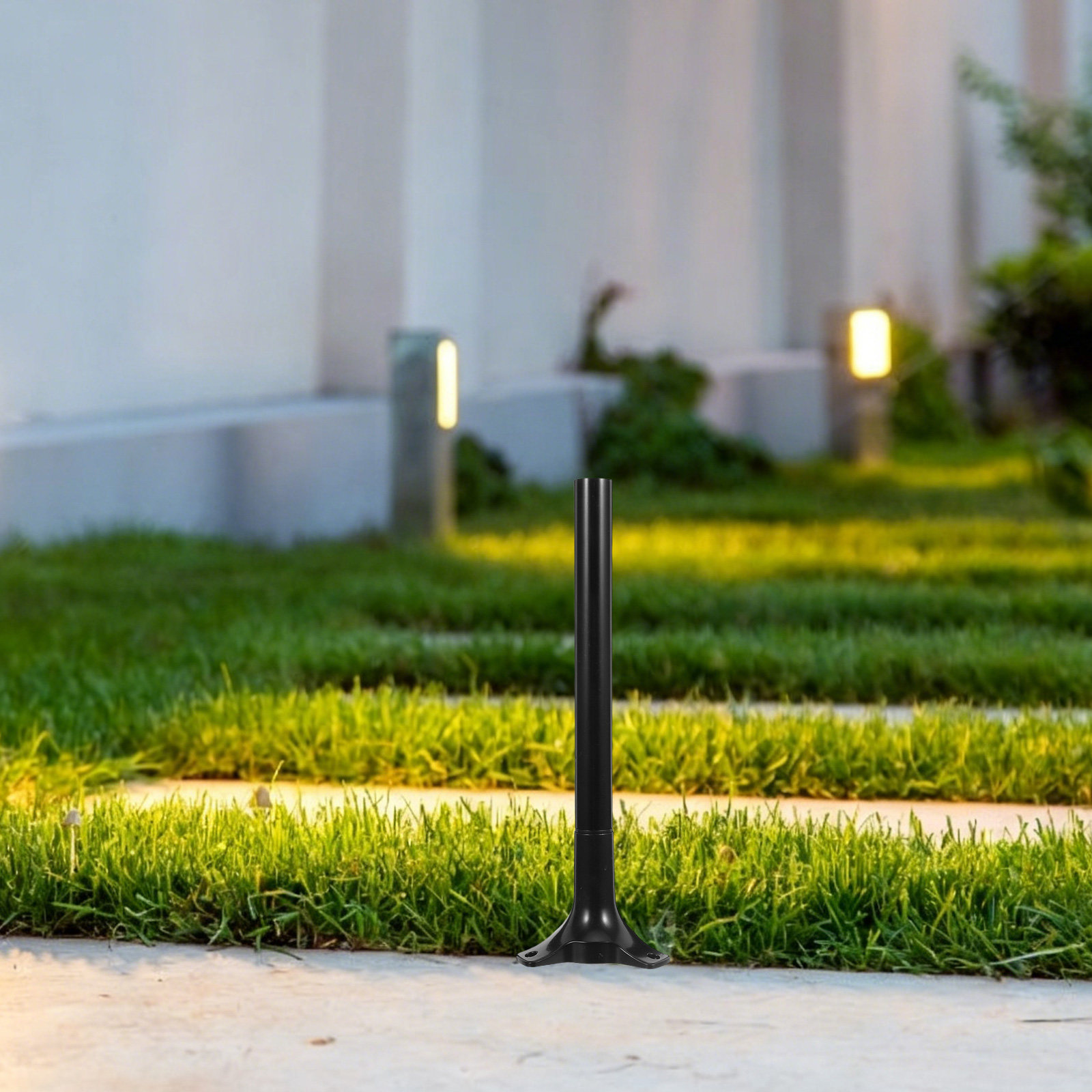 Outdoor Lighting Pole - ชุด 6 ชิ้น ฐานยึดเสาไฟสวนแบบสามเหลี่ยม ฐานรองรับไฟฉายแบบตั้งพื้น ให้เอฟเฟกต์เปลวไฟสำหรับใช้งานกลางแจ้ง
