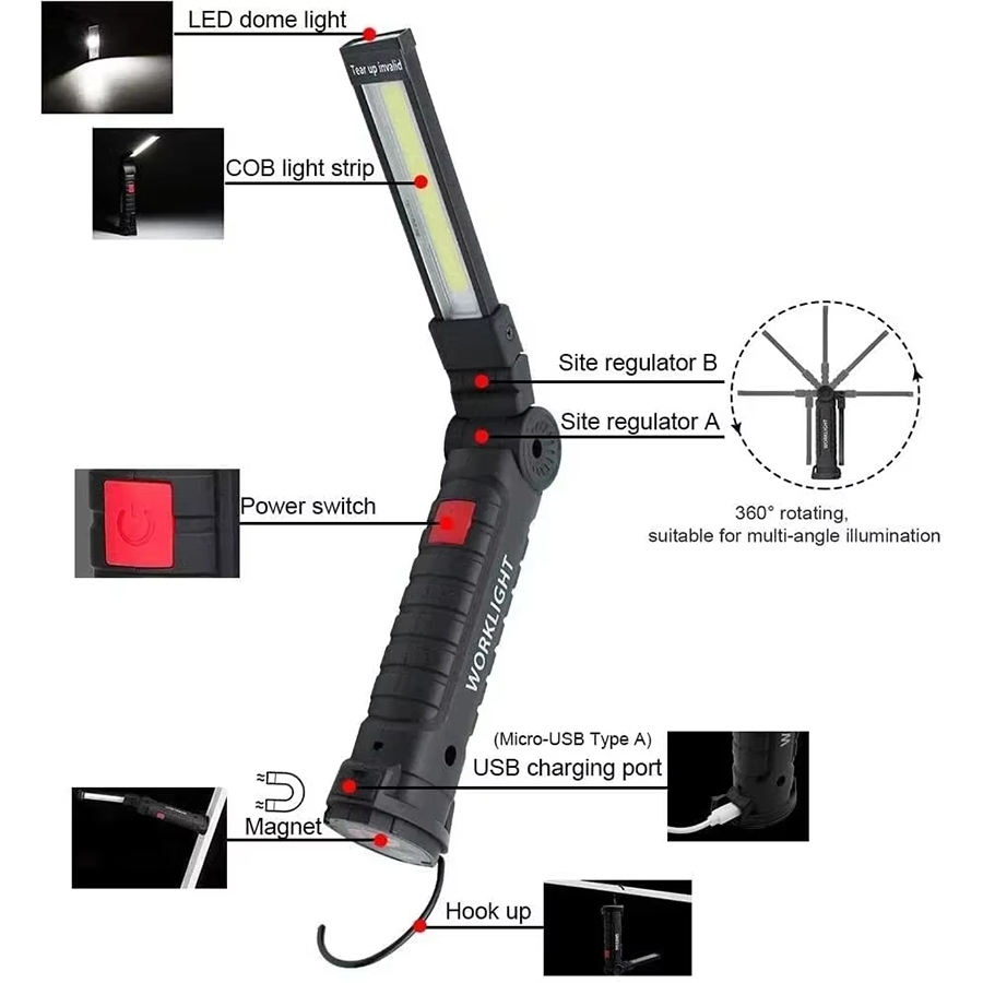 ไฟฉาย LED แบบพกพาพร้อมตะขอแม่เ - Outdoor Lighting House บทวิจารณ์และราคา