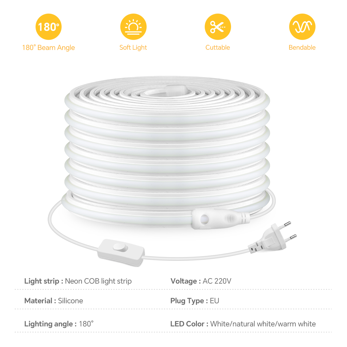 ไฟแถบ LED COB 220V ความหนาแน่น - Outdoor Lighting Restaurant บทวิจารณ์และราคา