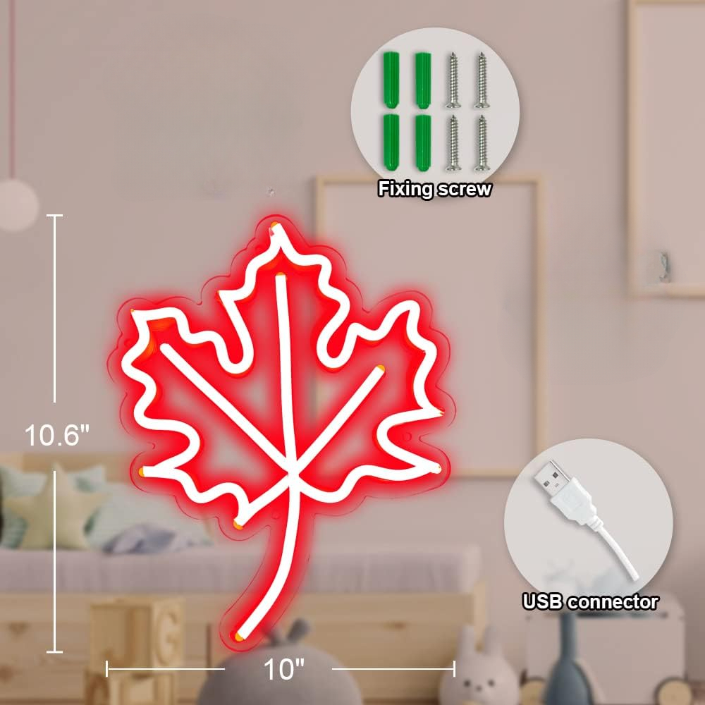 ป้ายไฟนีออนรูปใบเมเปิลปรับความ - Outdoor Lighting Canada บทวิจารณ์และราคา