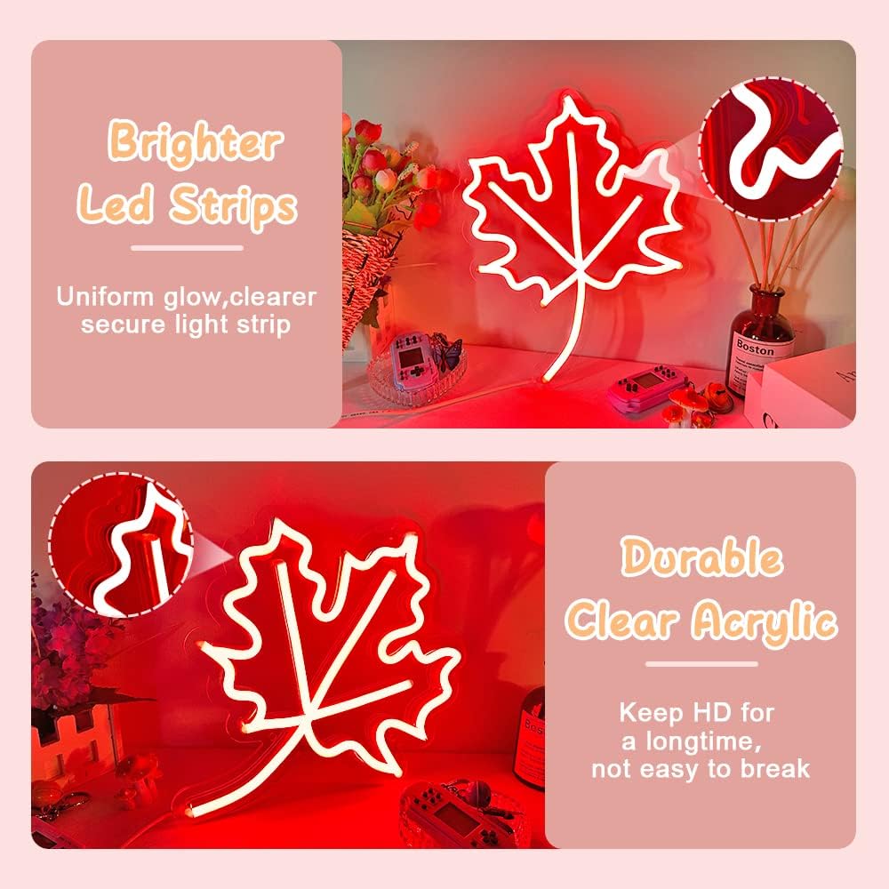 ป้ายไฟนีออนรูปใบเมเปิลปรับความ - Outdoor Lighting Canada บทวิจารณ์และราคา