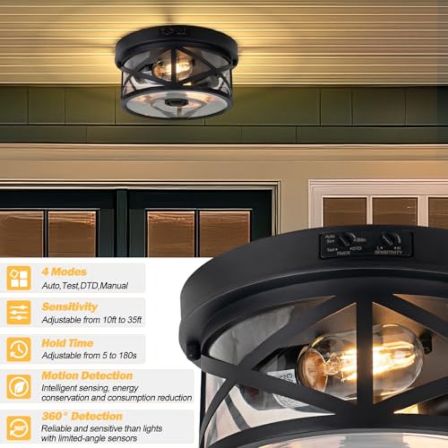 ไฟเพดานกลางแจ้งแบบมีเซ็นเซอร์ต - Lighting Fixture Outdoor บทวิจารณ์และราคา
