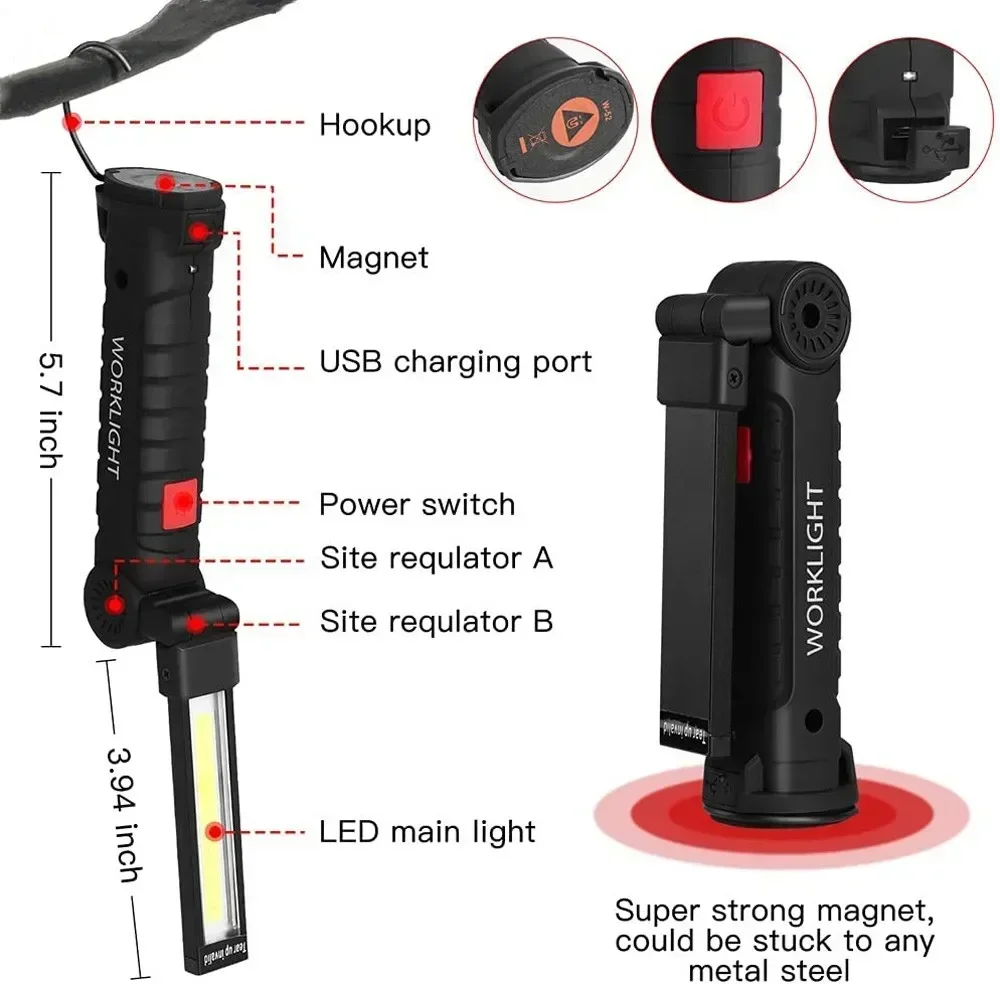 ไฟฉาย LED COB แบบชาร์จไฟได้ผ่า - Outdoor Lighting House บทวิจารณ์และราคา