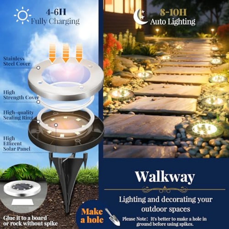 ไฟพื้นพลังงานแสงอาทิตย์ ไฟโซลา - Outdoor Lighting Waterproof บทวิจารณ์และราคา