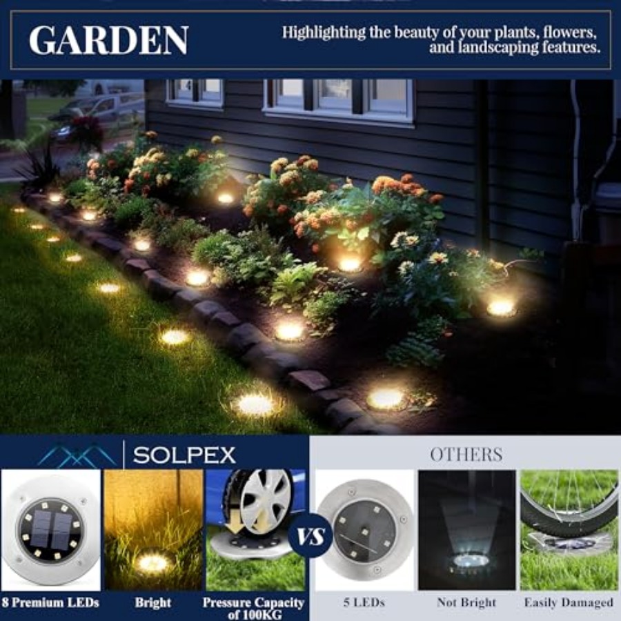 ไฟพื้นพลังงานแสงอาทิตย์ ไฟโซลา - Outdoor Lighting Waterproof บทวิจารณ์และราคา